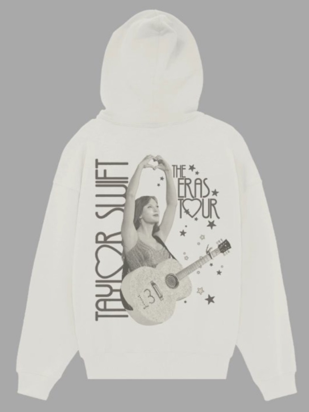 Taylor Swift Eras Tour Hoodie Cream Heart Hands Graphic Large